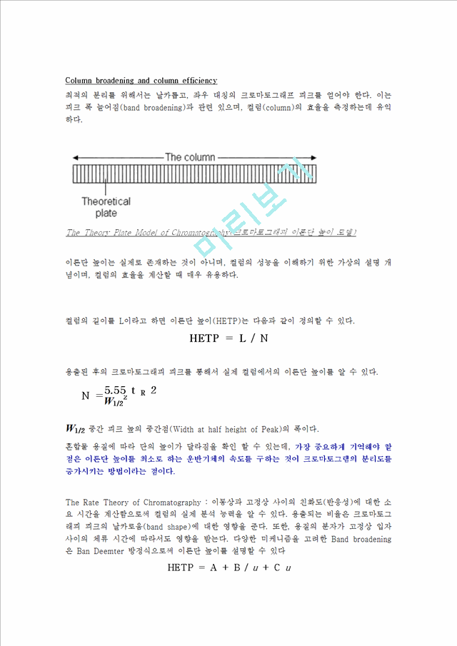 [기기분석]Gas chromatography 에서 컬럼의 효율증대를 위한 방법.hwp